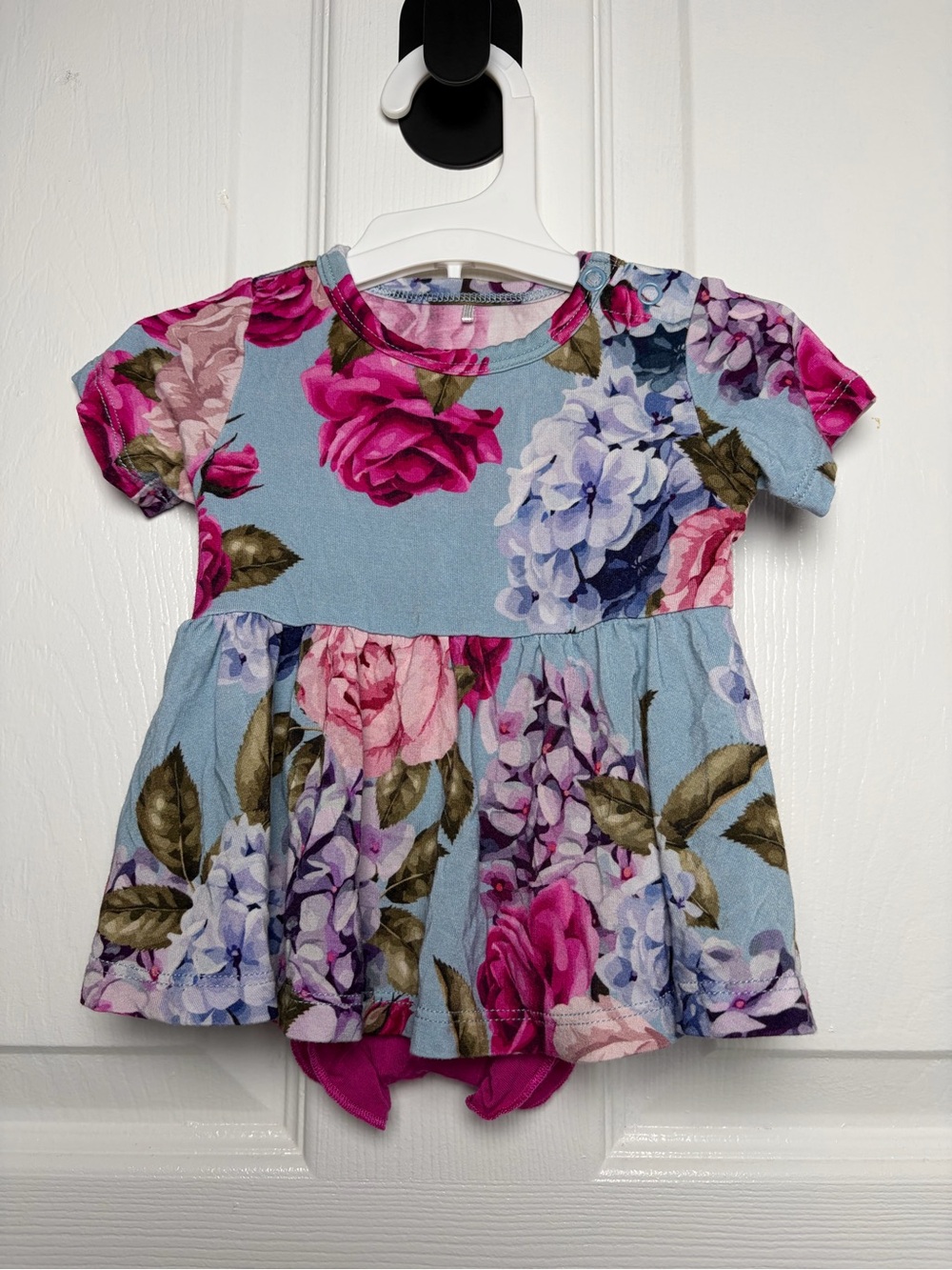 Posh Peanut Lacey Floral Peplum Top Ruffle Bummies Set 3-6M